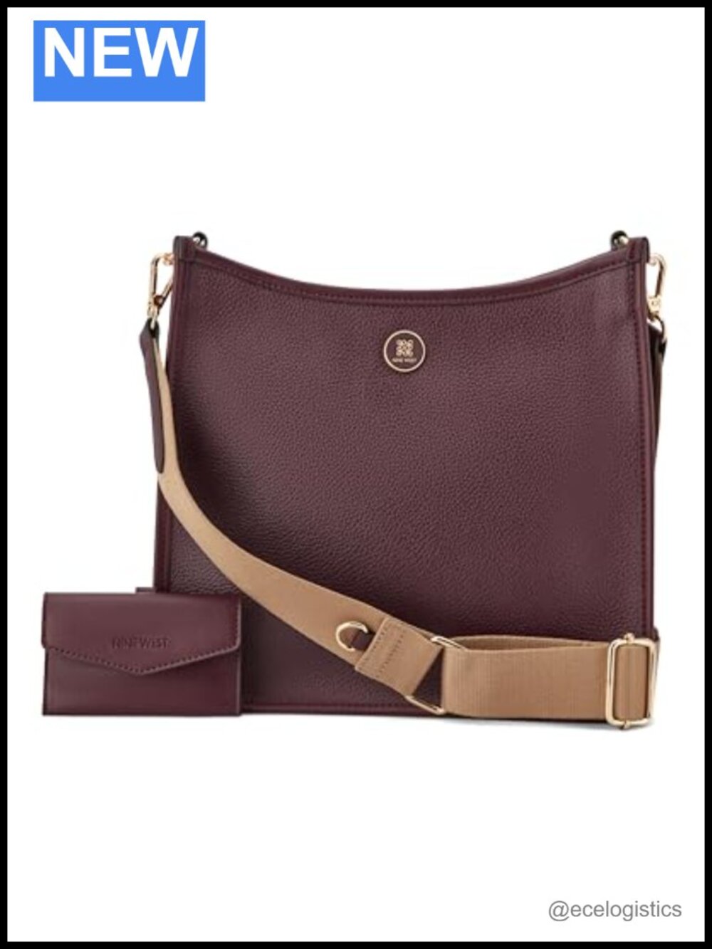 Faux Leather Crossbody Bag with Card Case Satchel
